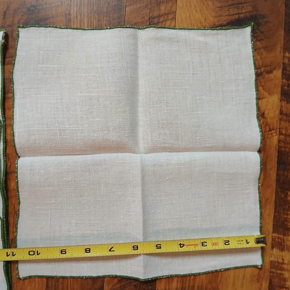 Vtg Linen Placemats Embroidered Butterfly Design Set of 8 16'' x 11'' W/Napkins - Picture 10 of 15